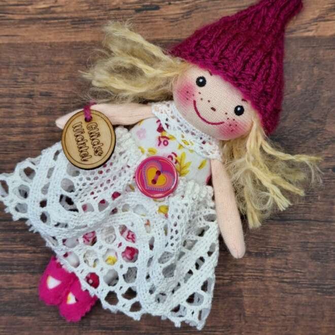 Mini-Wichtel pink/Spitze