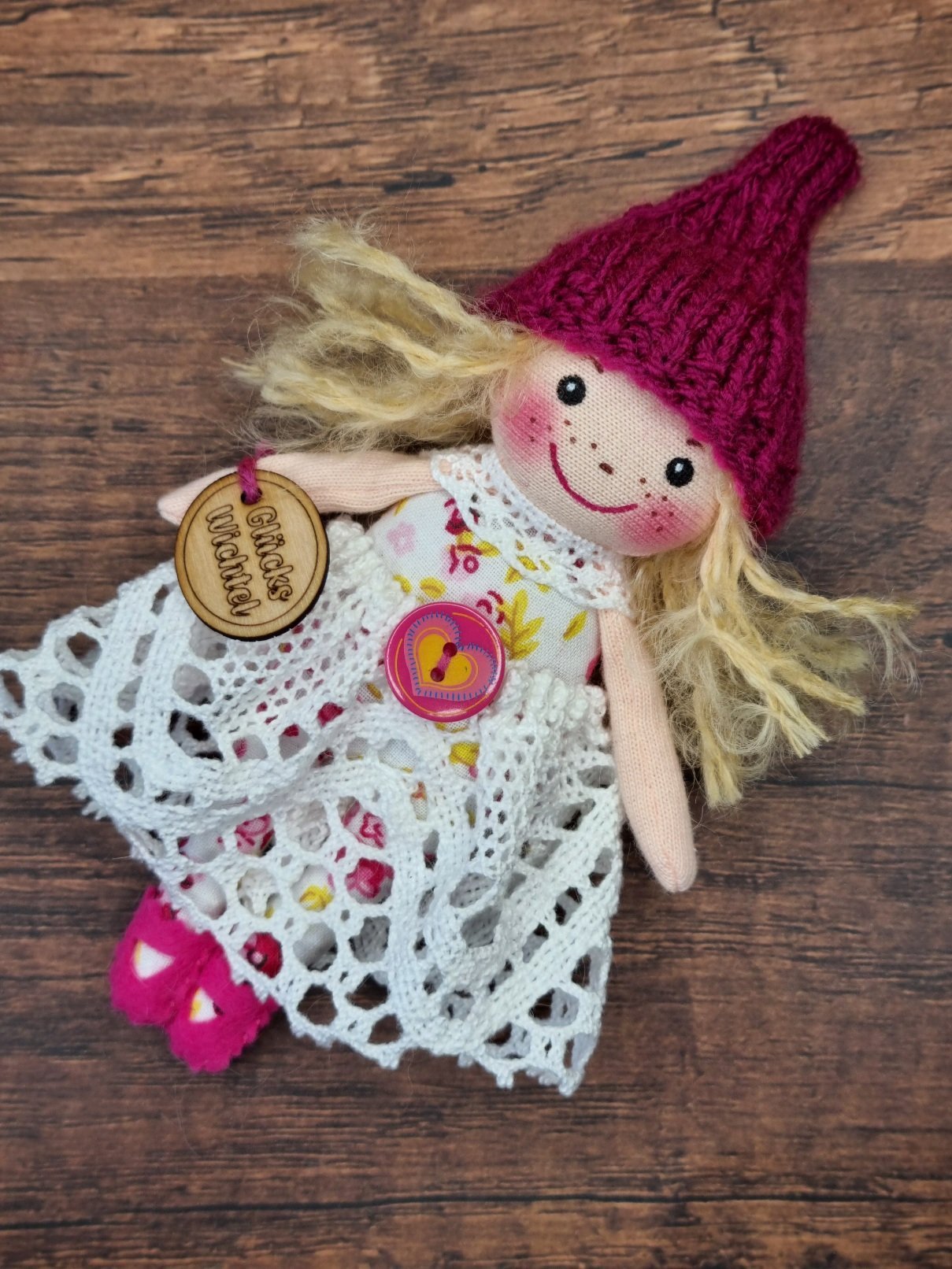 Mini-Wichtel pink/Spitze