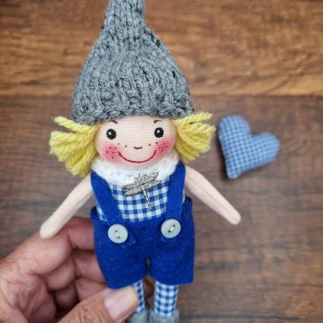 Mini Wichtel blau-grau