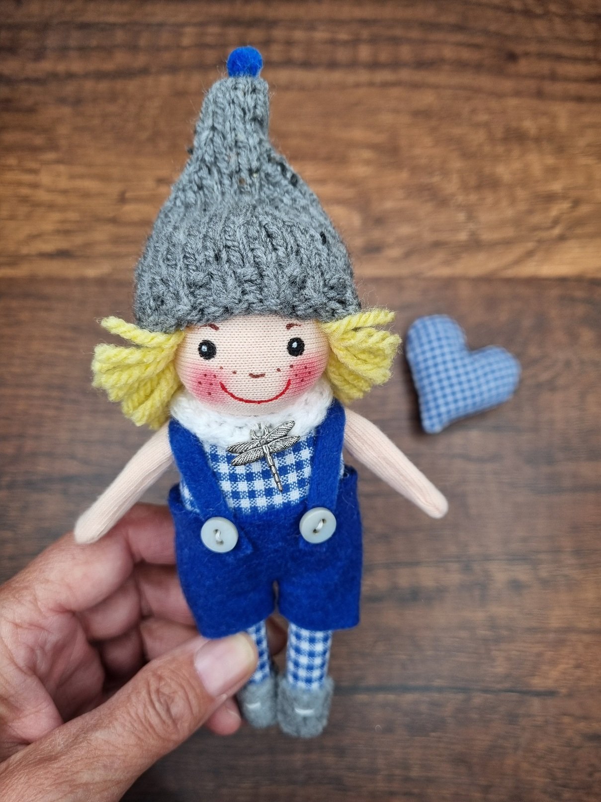Mini Wichtel blau-grau